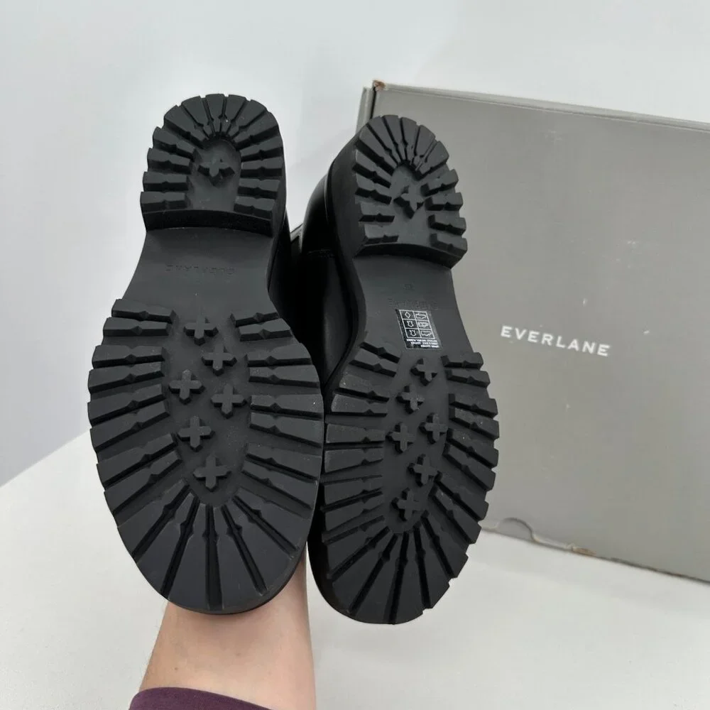 Everlane The Lug Chelsea Boot in Black sz 8.5 Women's Leather Ankle Chunky Sole - Picture 11 of 12